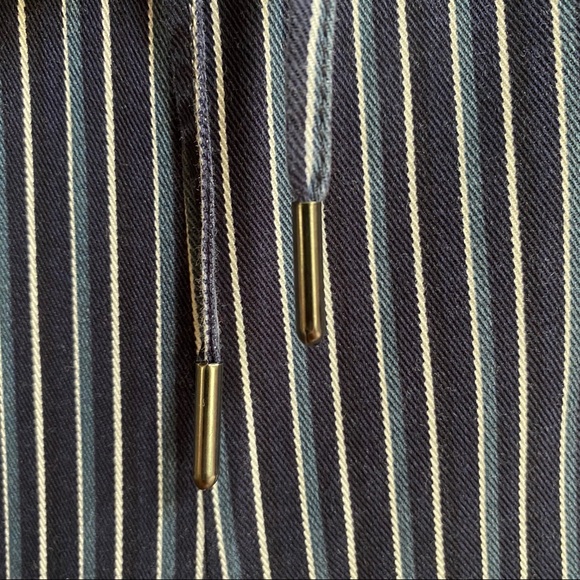 PAIGE Navy Blue Paradise Charisma Stripe Wide Leg Pants - Picture 6 of 16